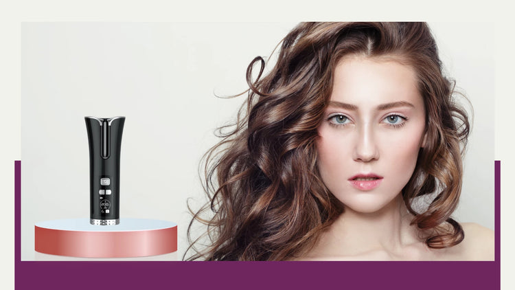 Woman with long hair holds hair spray bottle from Hair Contourer Curlers