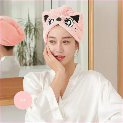 Cute Women Microfiber Towel - Pink / 25x65cm