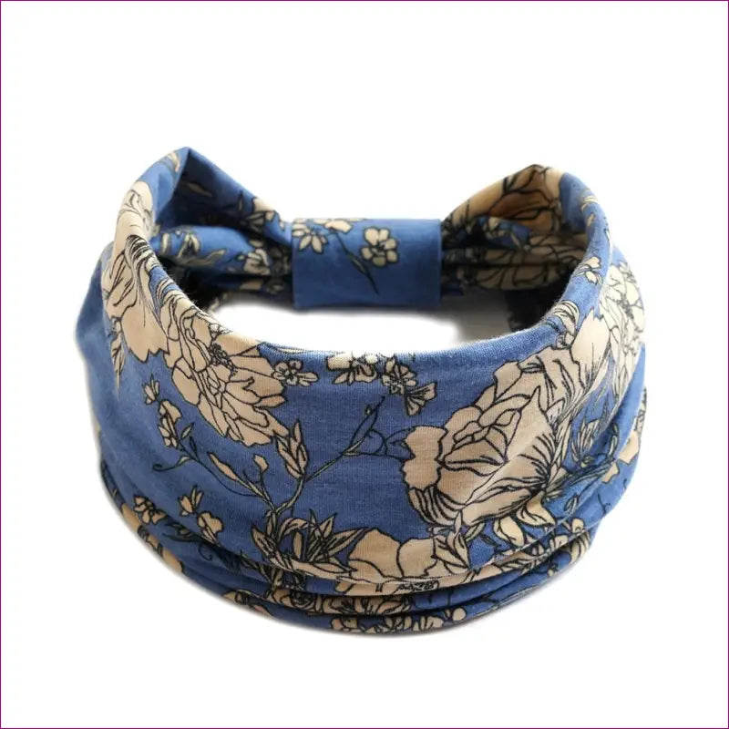 Flower Print knot Headband - 3