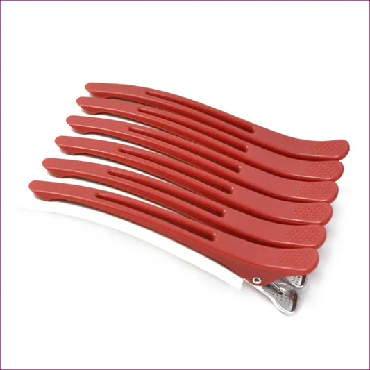 Hair Styling Section Clips | 6pcs - Red