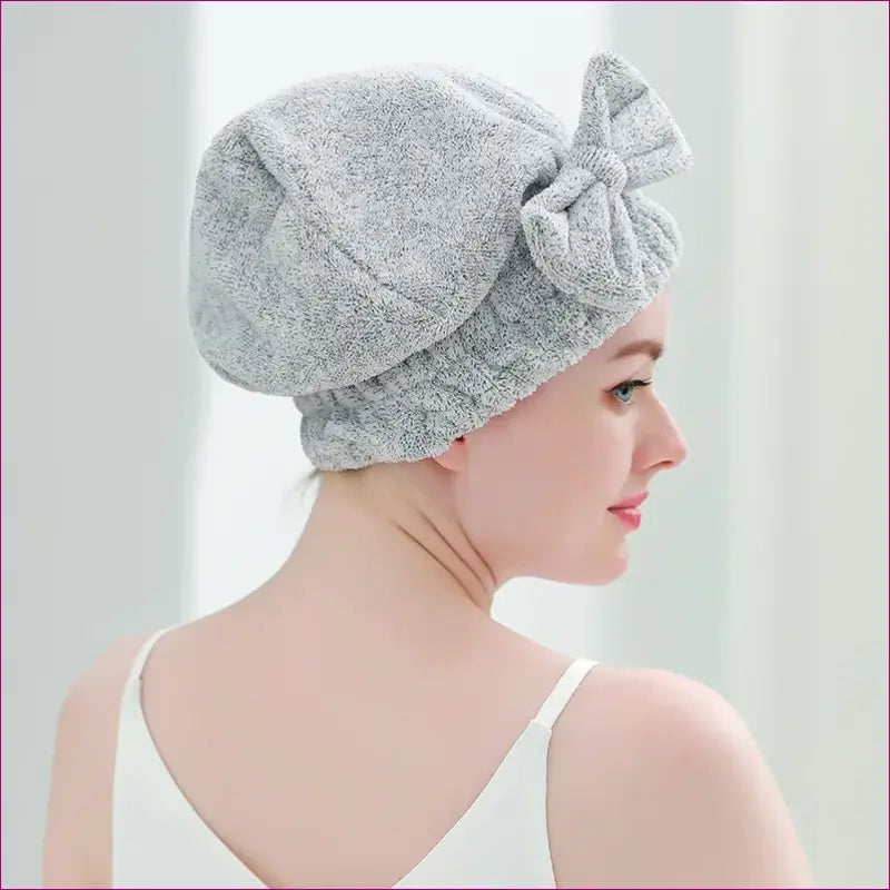 Bamboo Hair Towel Wrap with Bowknot