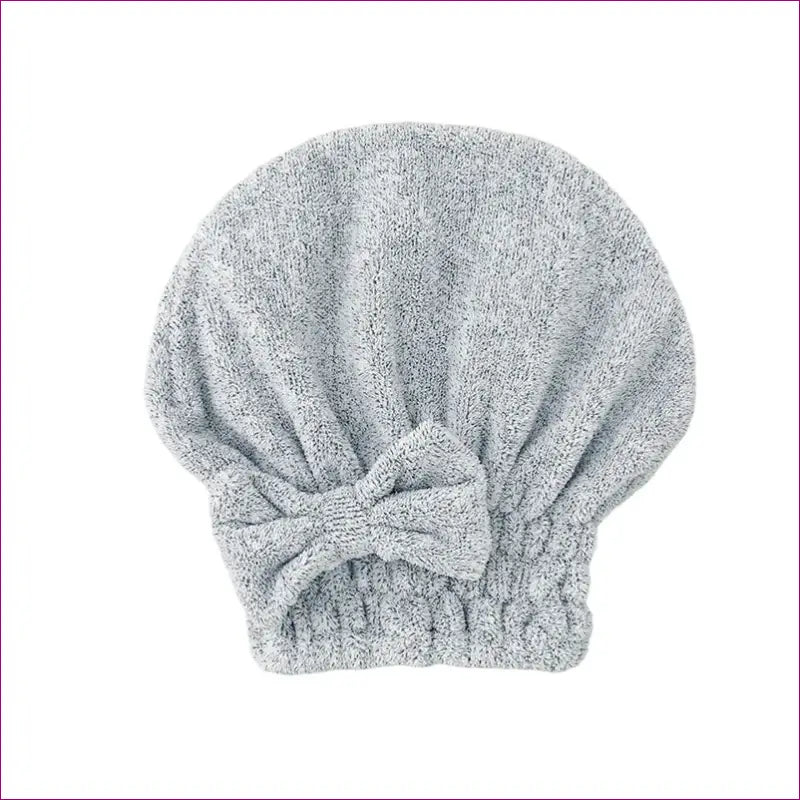 Bamboo Hair Towel Wrap with Bowknot - Grey