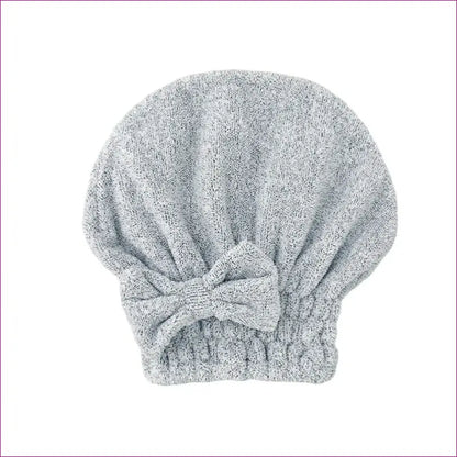 Bamboo Hair Towel Wrap with Bowknot - Grey