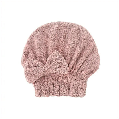 Bamboo Hair Towel Wrap with Bowknot - Pink