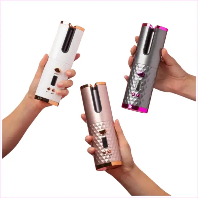 Magic hair curler - person holding two lighters with fast & wireless hair curler