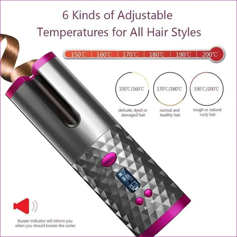 Fast & wireless hair curler - transform your look! - magic hair curler designed to straighten hair