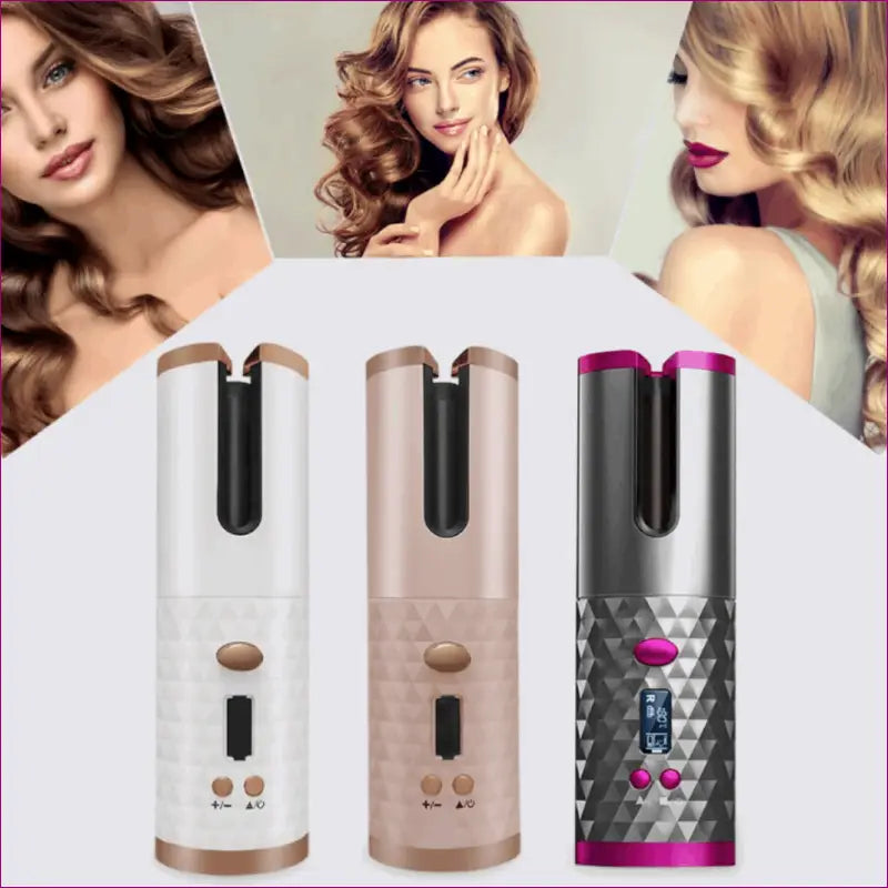 Fast & wireless hair curler - transform your look! - woman using a magic hair curler