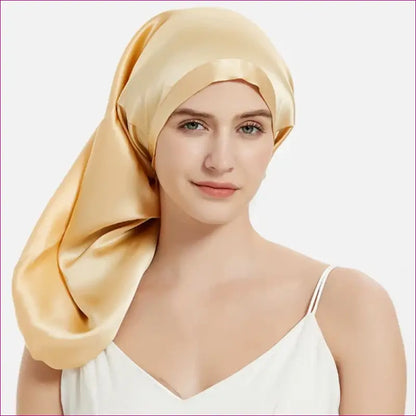 Mulberry Silk Hair Bonnet - Champagne / One Size Fits all