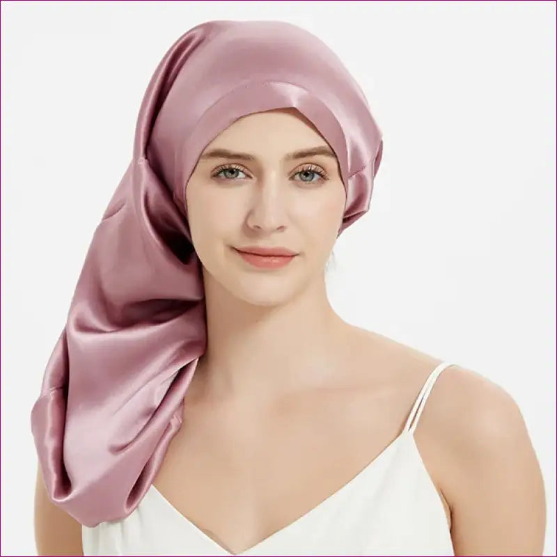 Mulberry Silk Hair Bonnet - Purplish red / One Size Fits all