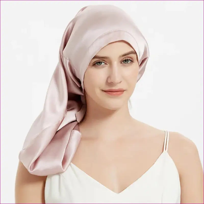 Mulberry Silk Hair Bonnet - Rosy Pink / One Size Fits all