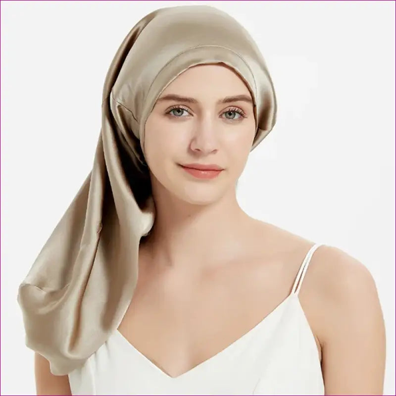 Mulberry Silk Hair Bonnet - Taupe / One Size Fits all