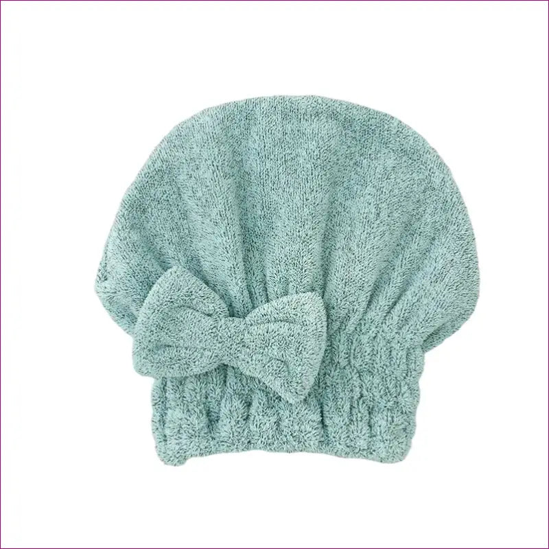 Bamboo Hair Towel Wrap with Bowknot - Green