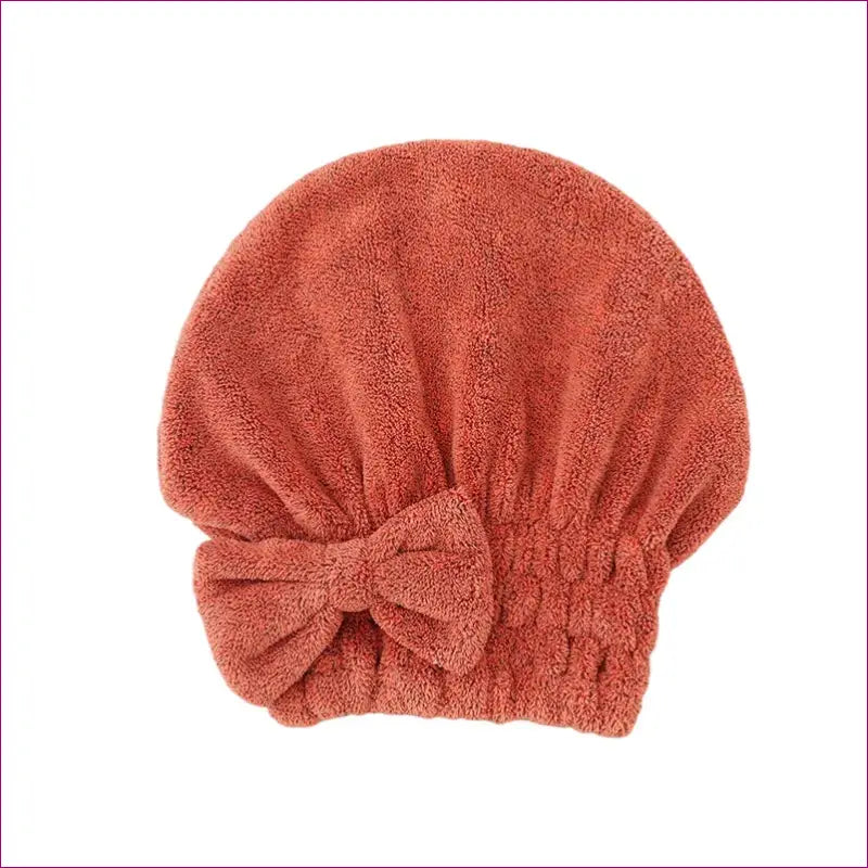 Bamboo Hair Towel Wrap with Bowknot - Orange