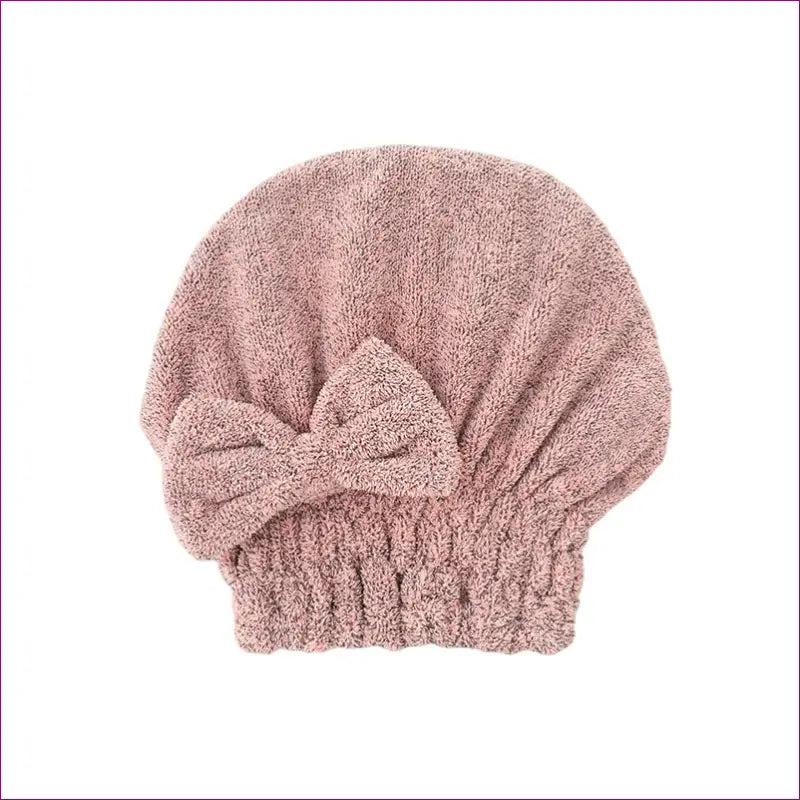 Bamboo Hair Towel Wrap with Bowknot - Pink