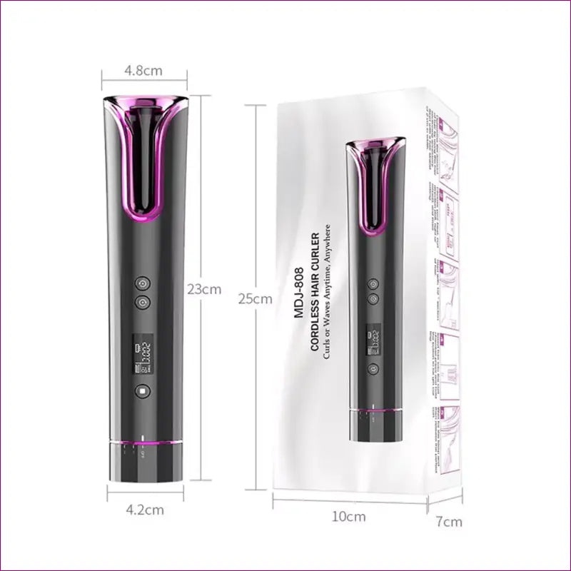 Auto Hair Styling Curler - Grey and Pink