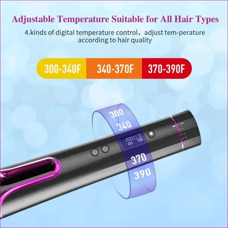 Auto Hair Styling Curler - Grey and Pink