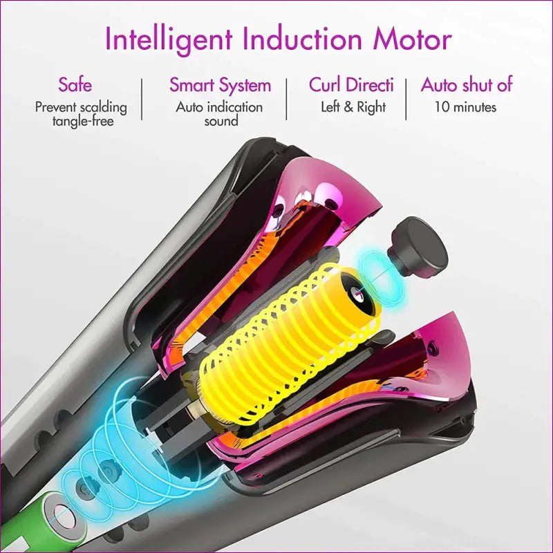 Auto Hair Styling Curler - Grey and Pink