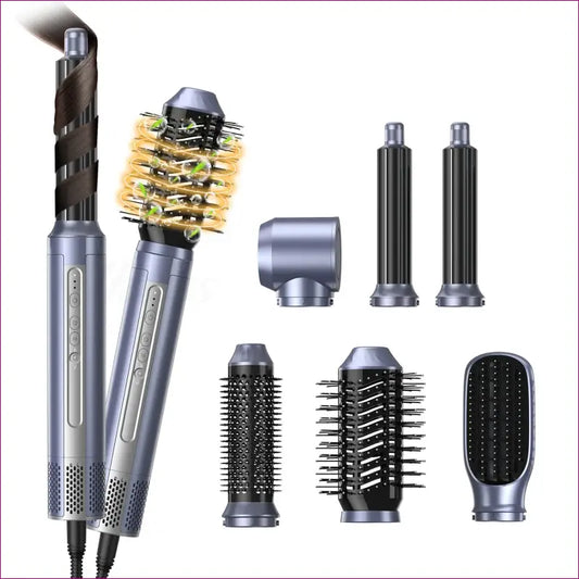 6 in 1 hair dryer brush set with hair straightener, brush, and comb - say goodbye to frizz