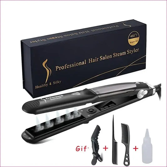 Ultimate steam hair styler with hair products box and hair straightener